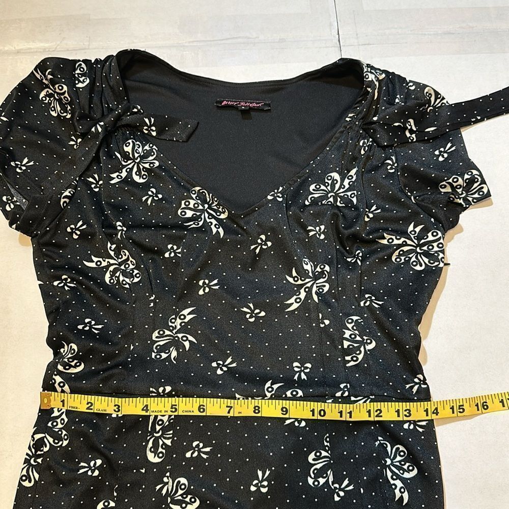 Betsy Johnson women’s fit and flare polka dot bow print dress size 6 - Picture 10 of 11